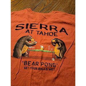 New Vintage DuckCo Sierra Tahoe Bear Beer Pong Shirt Medium Funny Novelty TShirt